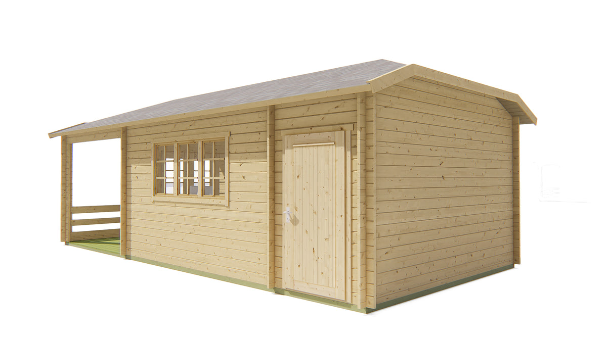 Blockhaus - Gartenhaus Sibella | 44mm | Fichte grau imprägniert