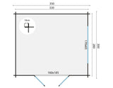 Blockhaus - Gartenhaus Skov | 28mm | Fichte grau imprägniert