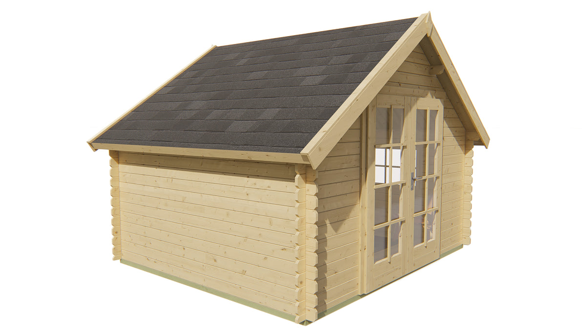 Cabane en rondins - Abri de jardin Skov | 28 mm | pin brun imprégné