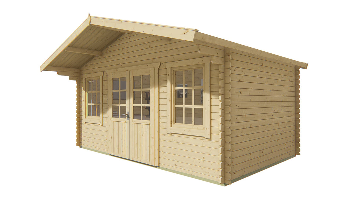 Cabane en rondins - Maison de jardin Skyler | 28 mm | miel de feu imprégné de jaune
