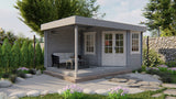 Blockhaus - Gartenhaus Stig | 28mm | Fichte braun imprägniert
