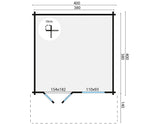 Blockhaus - Gartenhaus Stian | 58mm | Fichtengrün imprägniert