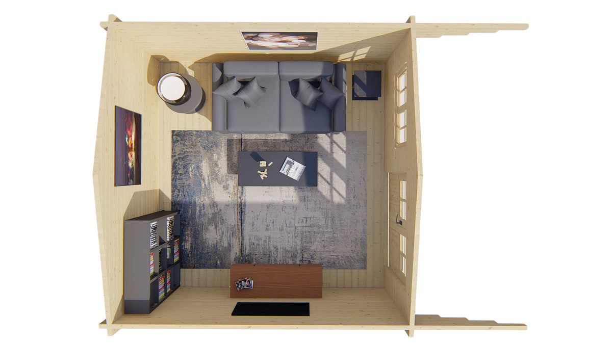 Blockhaus - Gartenhaus Stian | 58mm | Fichte Red Class Holz imprägniert