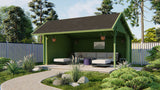 Blockhaus - Gartenhaus Thüringen | 44mm | Fichte grau imprägniert