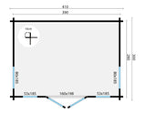Blockbohlenhaus - Gartenhaus Victoria | 58 mm | grün imprägniert