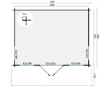 Blockhaus - Gartenhaus Yorick | 44mm | Fichte honiggelb imprägniert
