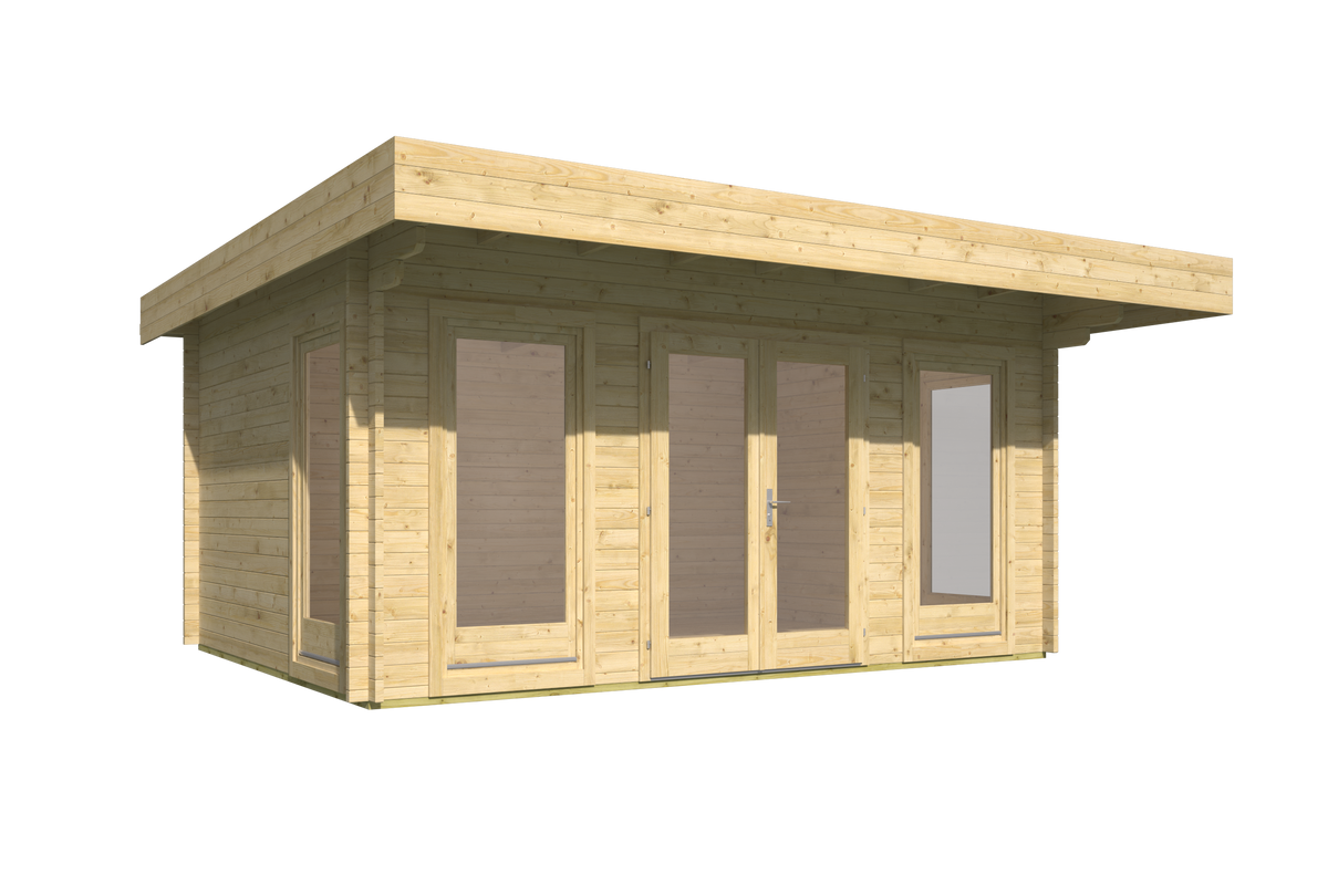 Blockhaus - Gartenhaus Yorick | 44mm | Fichte braun imprägniert