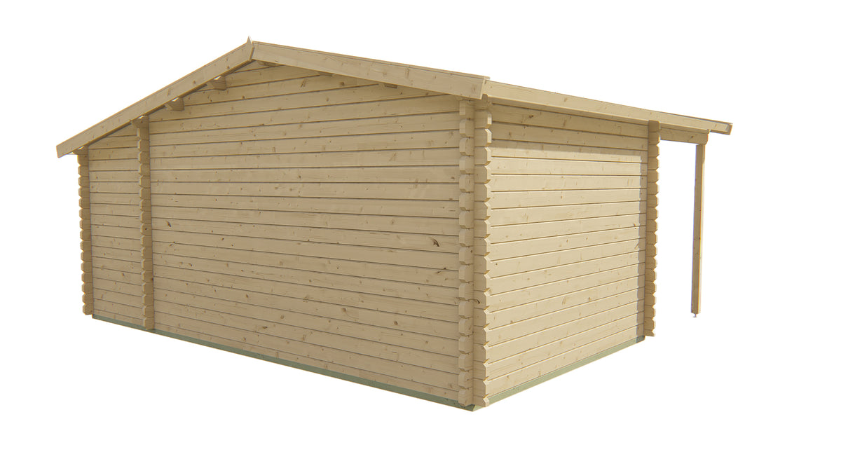 Blockhaus - Gartenhaus Wolfgang | 44mm | Fichte honiggelb imprägniert