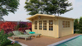 Blockhütte - Gartenhaus Derby | 58mm | Fichte braun imprägniert