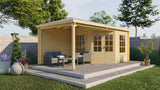 Blockbohlenhaus - Gartenhaus Jutta | 44 mm | grau imprägniert