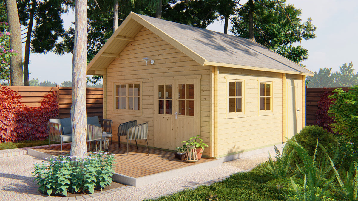 Cabane en rondins - Maison de jardin Berlin | 44 mm | Bois imprégné de classe rouge