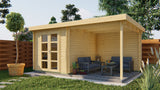 Cabane en rondins - Maison de jardin Eirunn | 28 mm | Bois imprégné de classe rouge