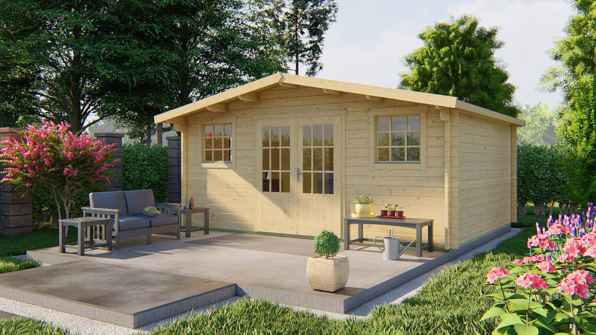 Cabane en rondins - Maison de jardin Jackalyn | 40 mm | vert imprégné