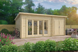 Cabane en rondins - Maison de jardin Meg | 44 mm | imprégné de brun