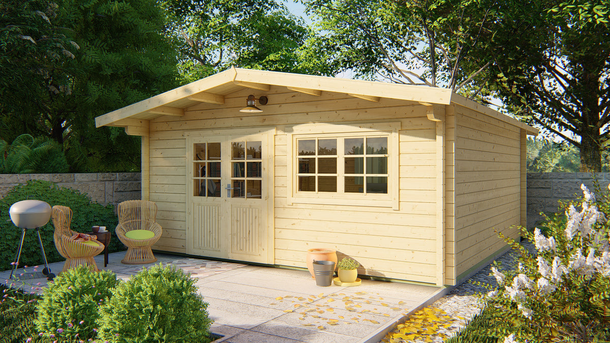 Cabane en rondins - Maison de jardin Dingle | 70 mm | Bois imprégné de classe rouge