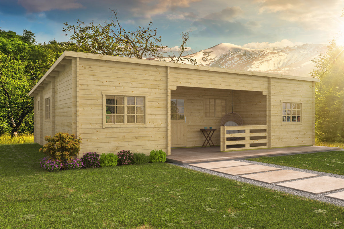 Cabane en rondins - Maison de jardin Estrémadure | 44 mm | vert imprégné