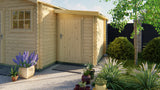 Cabane en rondins - Extension de maison de jardin | 44 mm | vert pin imprégné