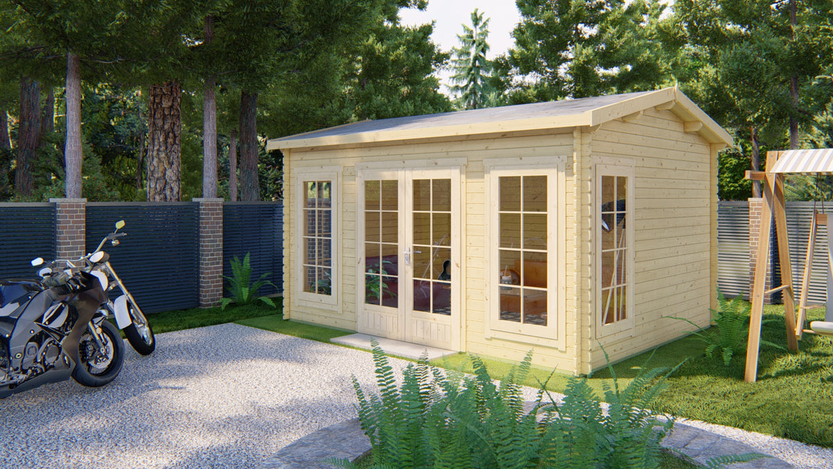Blockhaus - Gartenhaus Arne | 28mm | Fichte honiggelb imprägniert