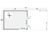 Blockhaus - Gartenhaus Casper | 58mm | Fichtengrün imprägniert