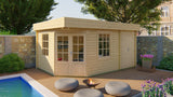 Blockhaus - Gartenhaus Helge | 44mm | Fichte honiggelb imprägniert
