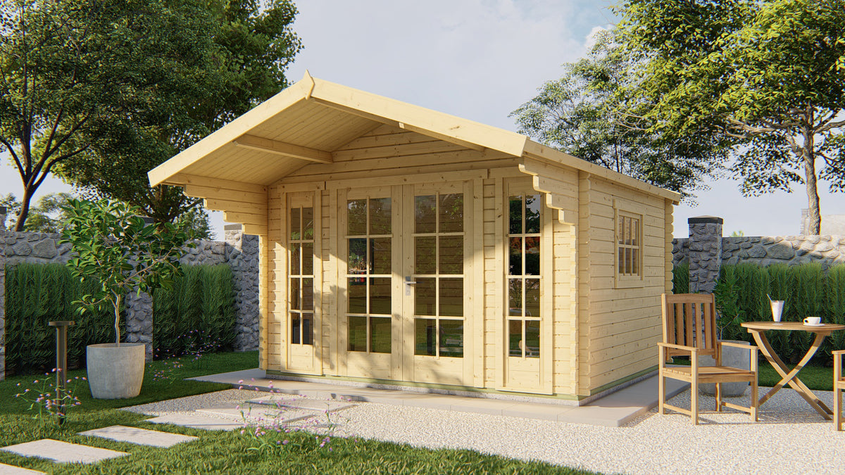 Blockhaus - Gartenhaus Inglund | 44mm | Fichte braun imprägniert