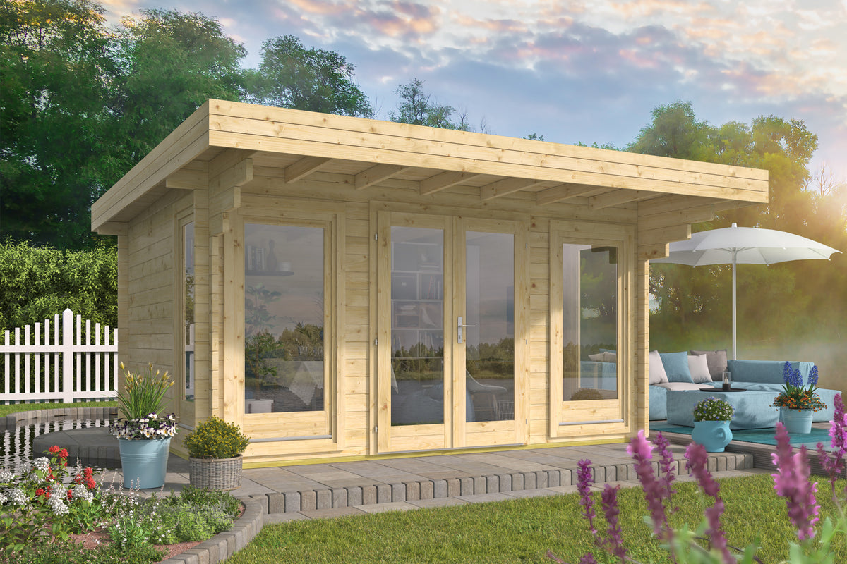 Cabane en rondins - Maison de jardin Lory | 44 mm | Bois imprégné de classe rouge