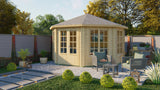 Blockhütte - Gartenhaus Lynn | 44mm | Fichte grau imprägniert