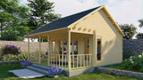 Cabane en rondins - Abri de jardin Olaug | 44 mm | pin brun imprégné