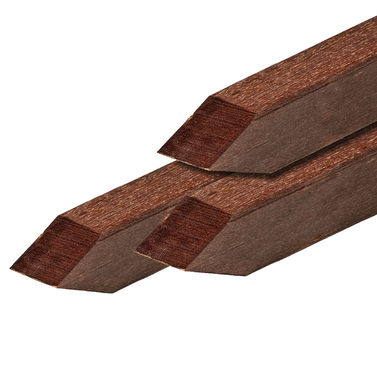 Angelim Vermelho paal 8,5 x 8,5 x 200 cm geschaafd, gepunt, 4 afgeronde hoeken