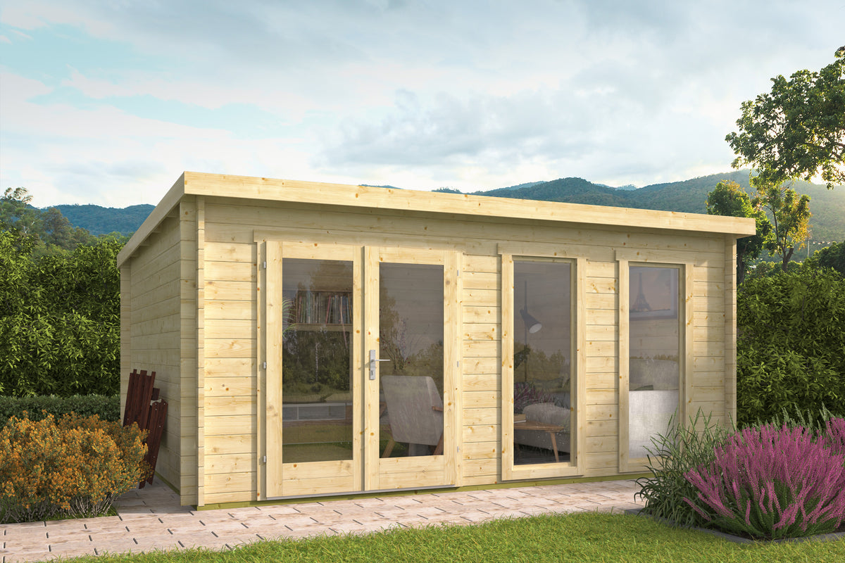 Cabane en rondins - Maison de jardin Annabel | 40 mm | pin gris imprégné