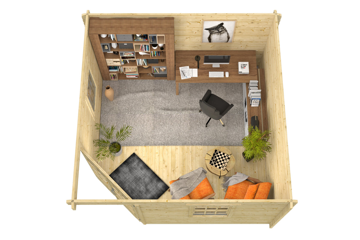 Blockhaus - Gartenhaus Lotte | 44mm | Fichtengrün imprägniert