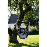 Hendriks - chaise suspendue - noir/gris/blanc - polyester/coton et mélèze - 85x85x130 cm