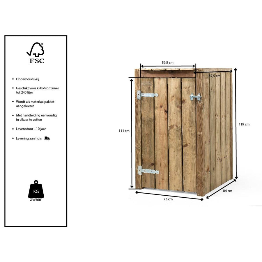 Maattekening Containerumbau Peter | 1 Mülltonne