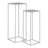 De Jong - bloemenstandaard - cool grijs - staal - set van 2