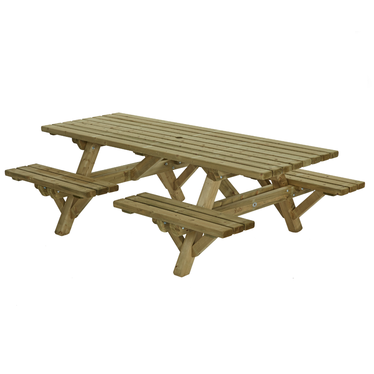 picknicktafel hout stevig gaar lang meer voor 8 personen makkelijk in stappen met veel beenruimten 
