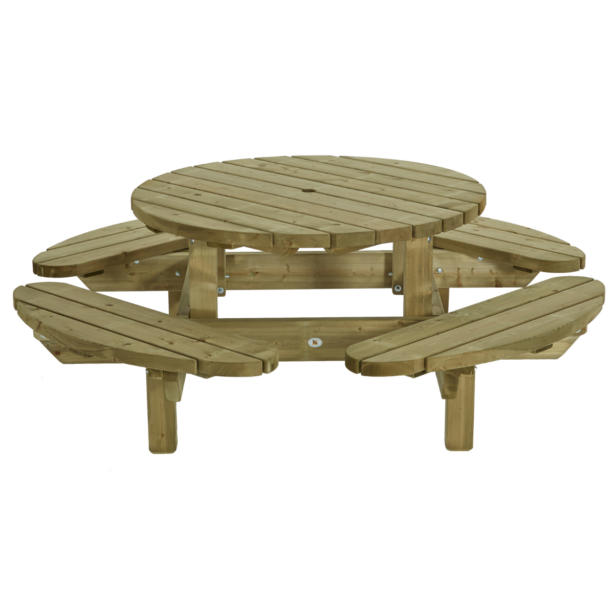 picknick tafel rond mooi voor in de tuin gaat lang mee 15 jaar 