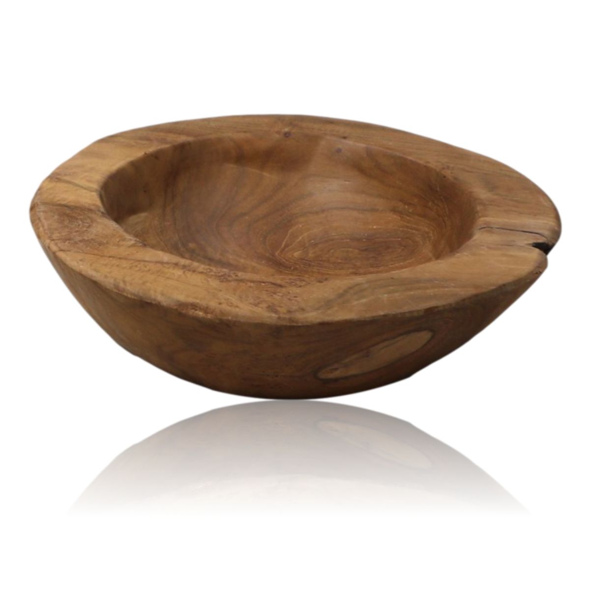 Authentieke Teak Fruitschaal - ø20-27 cm, ideaal voor een stijlvolle presentatie van jouw favoriete fruit.