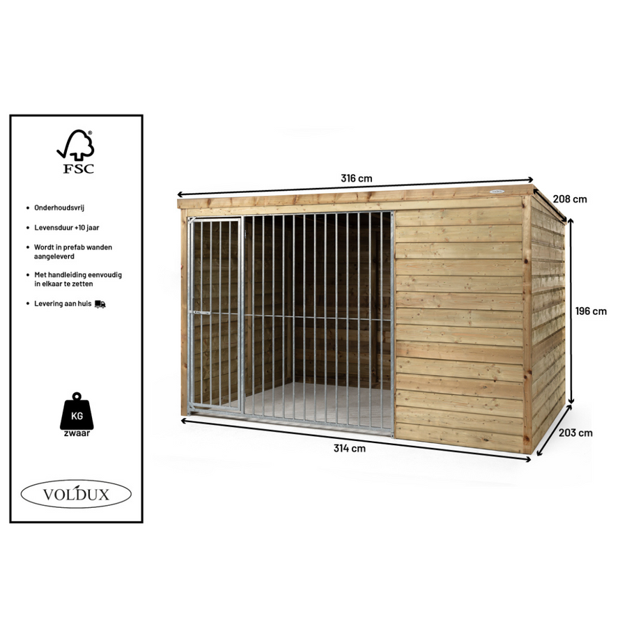 Maattekening Hundehütte Sam