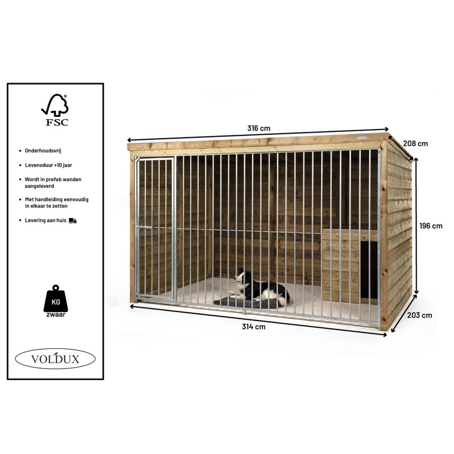 Maattekening Hundehütte Max