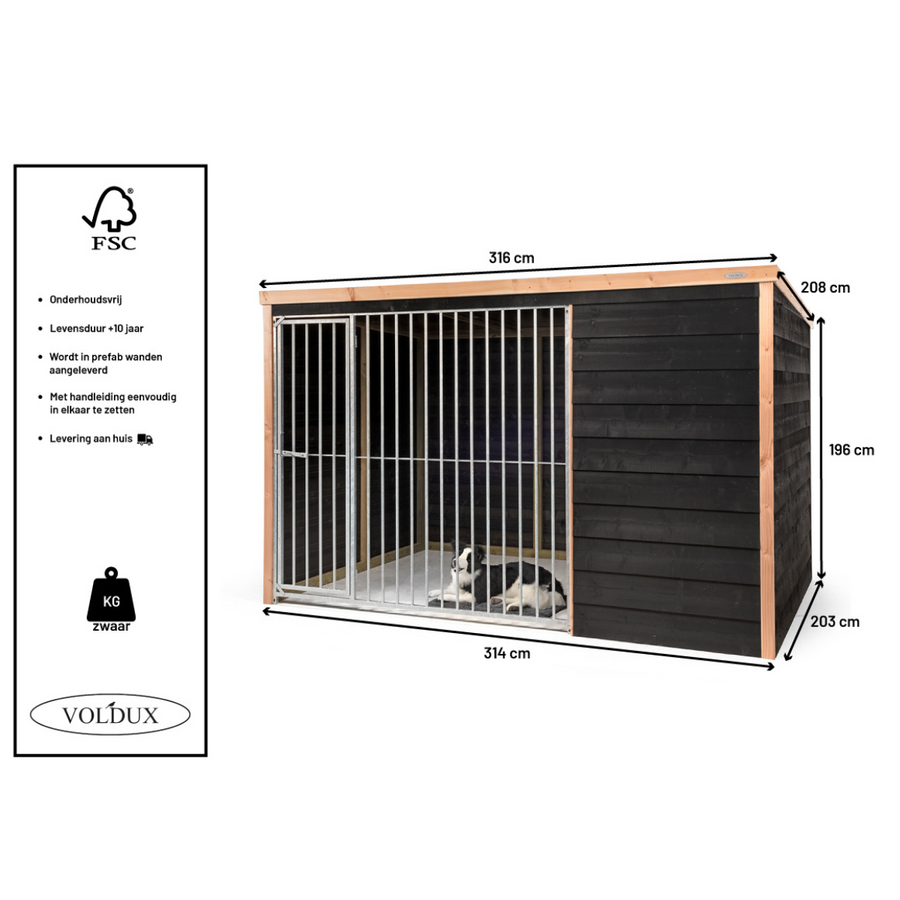 Maattekening Hundehütte Rex