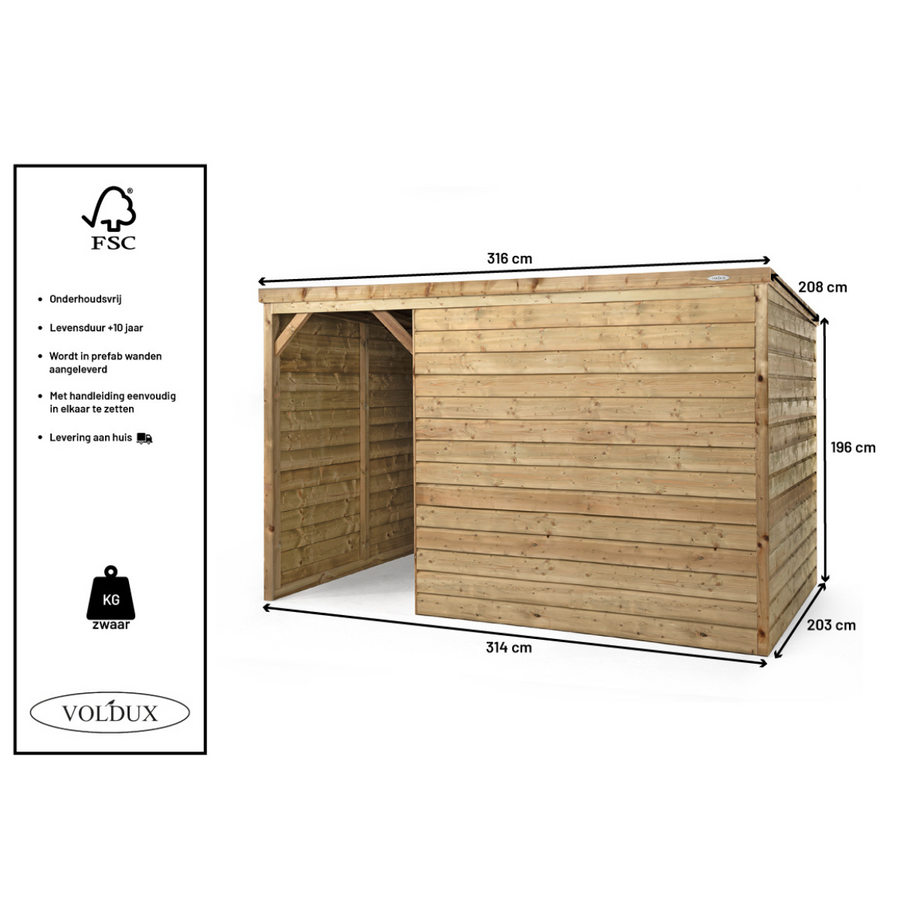 Maattekening Tuin Schuur Winter
