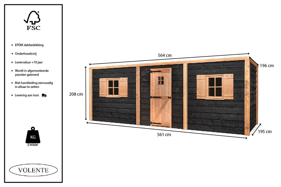 Maattekening Gartenhaus Jack