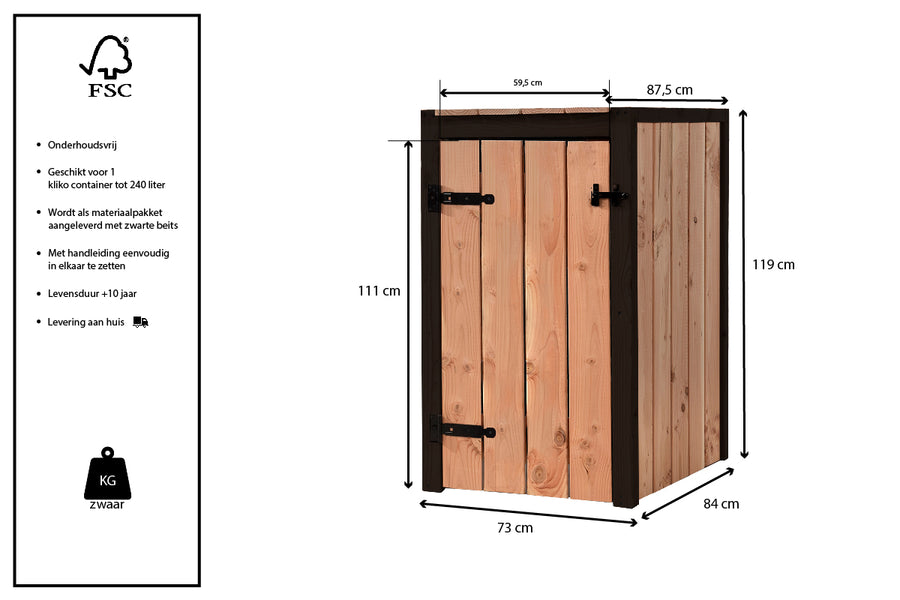 Maattekening Container ombouw Suze | 1 kliko