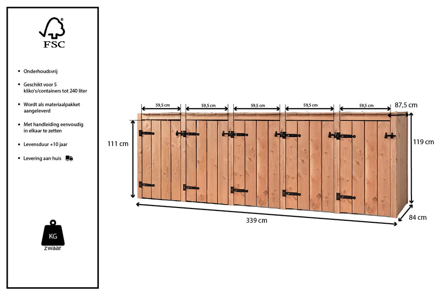 Maattekening Container ombouw Amy | 5 kliko's