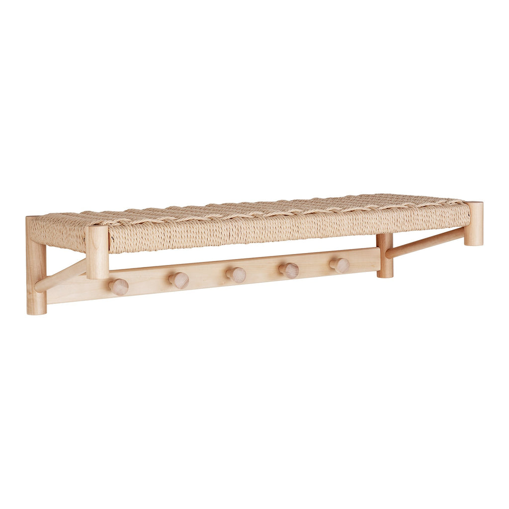 Bakker - Hutablage - Natur - Pappelholz und Papierkordel - 78x31 cm