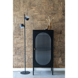 Jackson - Vitrine - Schwarz - Stahl und Glas - 35x50x110 cm
