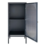 Jackson - Vitrine - Schwarz - Stahl und Glas - 35x50x110 cm