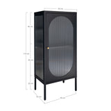 Jackson - Vitrine - Schwarz - Stahl und Glas - 35x50x110 cm