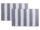 Joseph - Bademat Set 2er - Grijs/Wit - 100% Katoen - 80x50 cm
