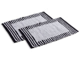 Richard - badmat set - wit en zwart - 100% katoen - 80x50 cm